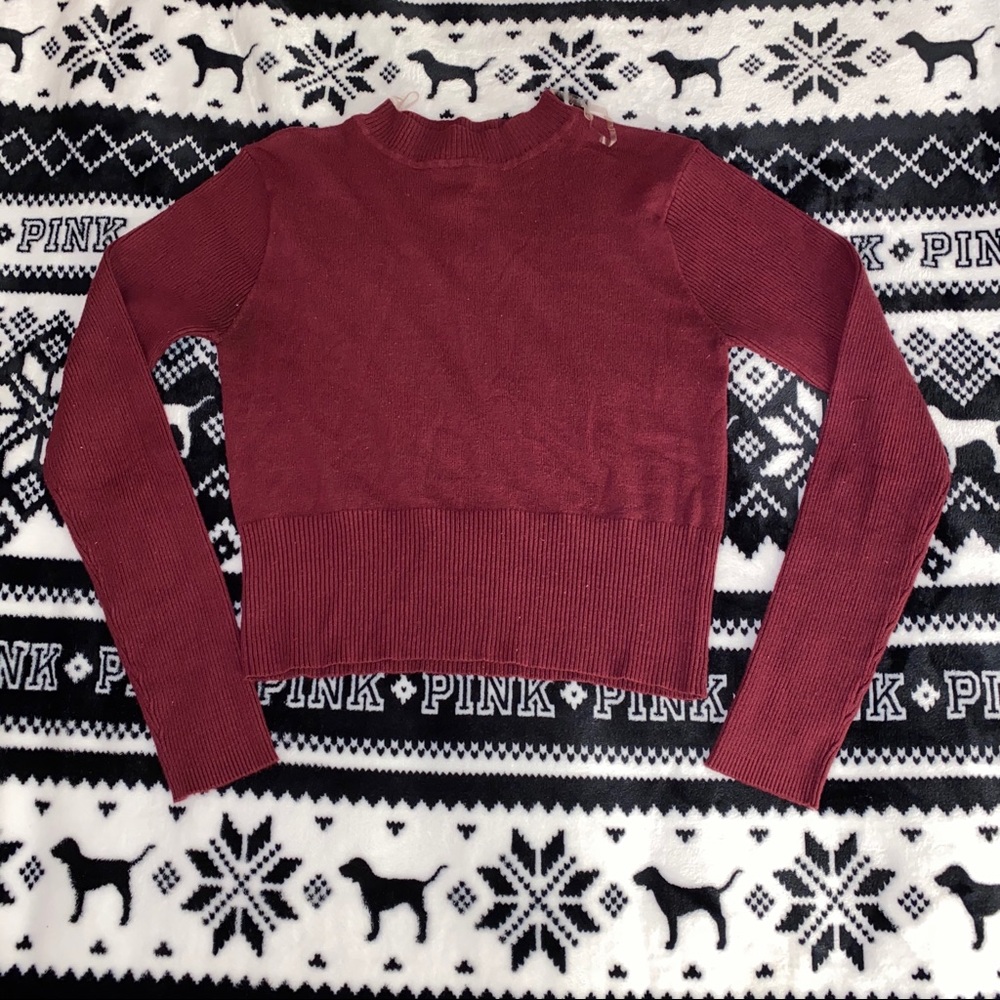 Maroon Crop Top Sweater